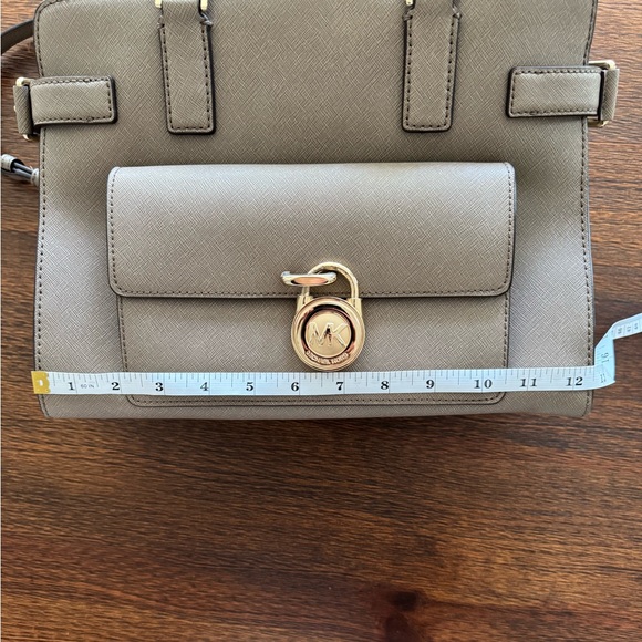 Michael Kors Hamilton Taupe Saffiano Leather Satchel - Picture 10 of 10